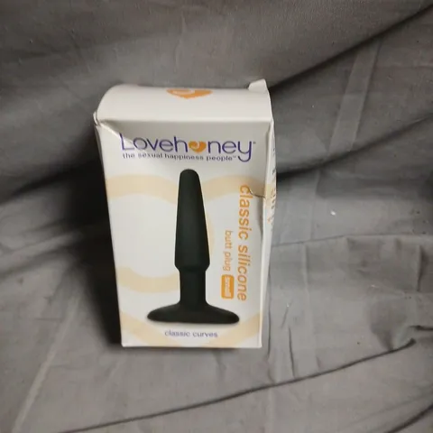 LOVEHONEY CLASSIC SILICONE BUTT PLUG – BLACK (BOXED)