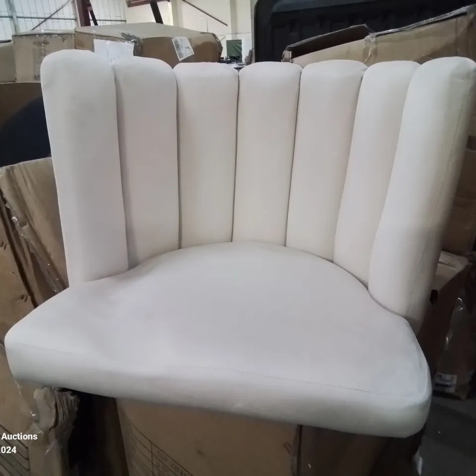 BOXED PAIR OF MARKLAND DINING CHAIRS CREAM [VELVET]