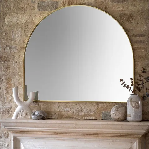 BOXED HOLWORTH OVERMANTLE MIRROR 110 x 90cm - GOLD (1 BOX)