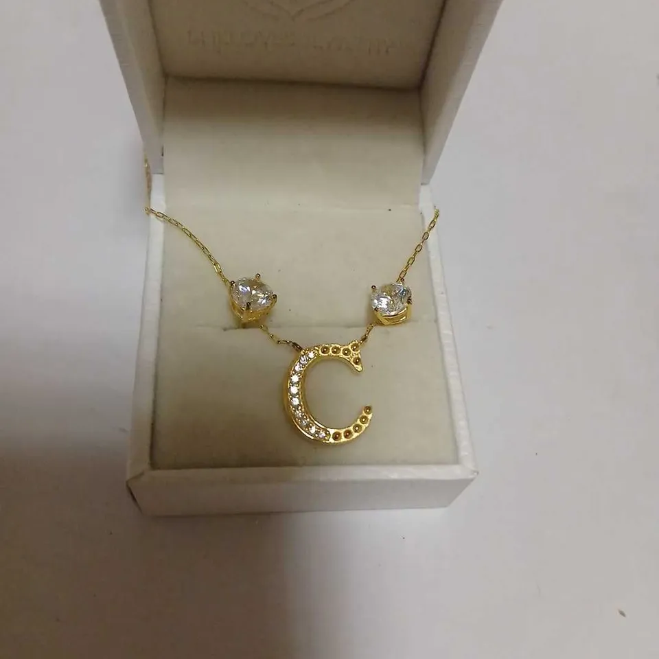 DIAMONIQUE 1.9CT TW INITIAL PENDANT & EARRING SET IN BAUBLE STERLING SILVER