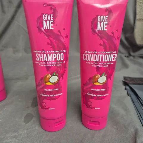GIVE ME ARGAN OIL AND COCONUT OIL SHAMPOO AND CONDITIONER 300ML