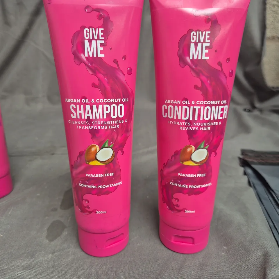 GIVE ME ARGAN OIL AND COCONUT OIL SHAMPOO AND CONDITIONER 300ML