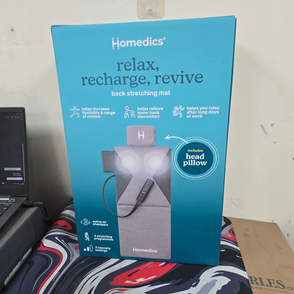 HOMEDICS RELAX, RECHARGE, REVIVE BACK STRETCHING MAT – BOXED