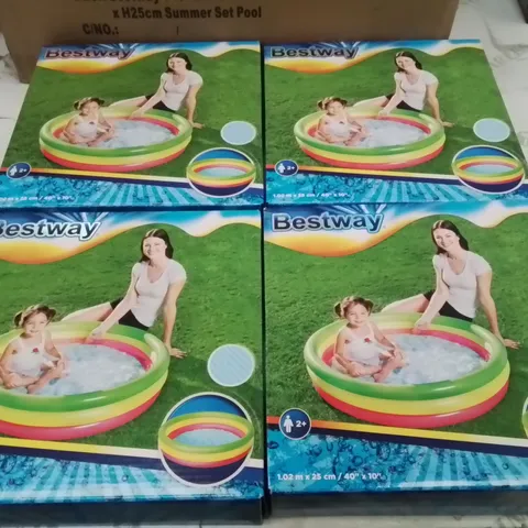 BOX CONTAINING 8 BRAND NEW BESTWAY PADDLING POOLS (1.02M X 25CM)