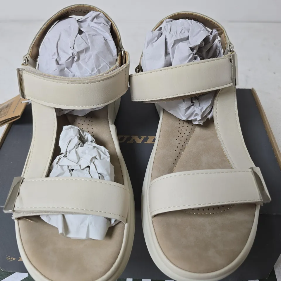 BOXED DUNLOP SERAFINA SHOES, BONE WHITE - SIZE 7
