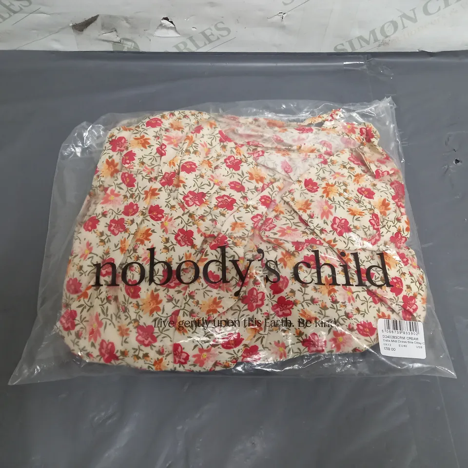 BAGGED NOBODYS CHILD DALIA MIDI DRESS SIZE 12