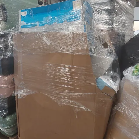 PALLET CONTAINING A VERY LARGE QUANTITY OF ASSORTED ITEMS INCLUDING: MAC ALLISTER SLIDING METRE SAW, AIR COOLERS, TOWER FANS ECT