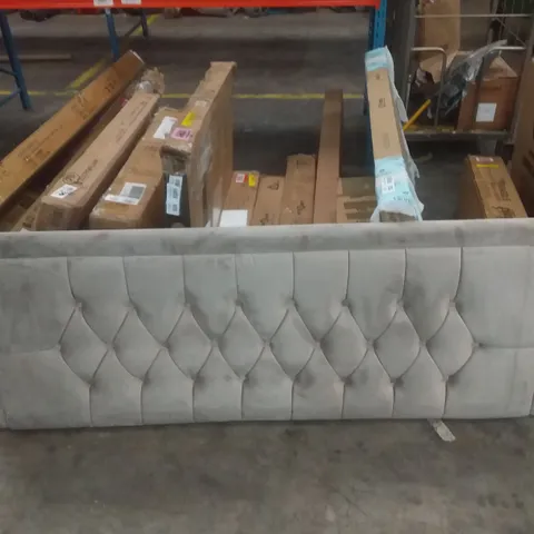 UNPACKAGED 184CM GREY VELVET HEADBOARD