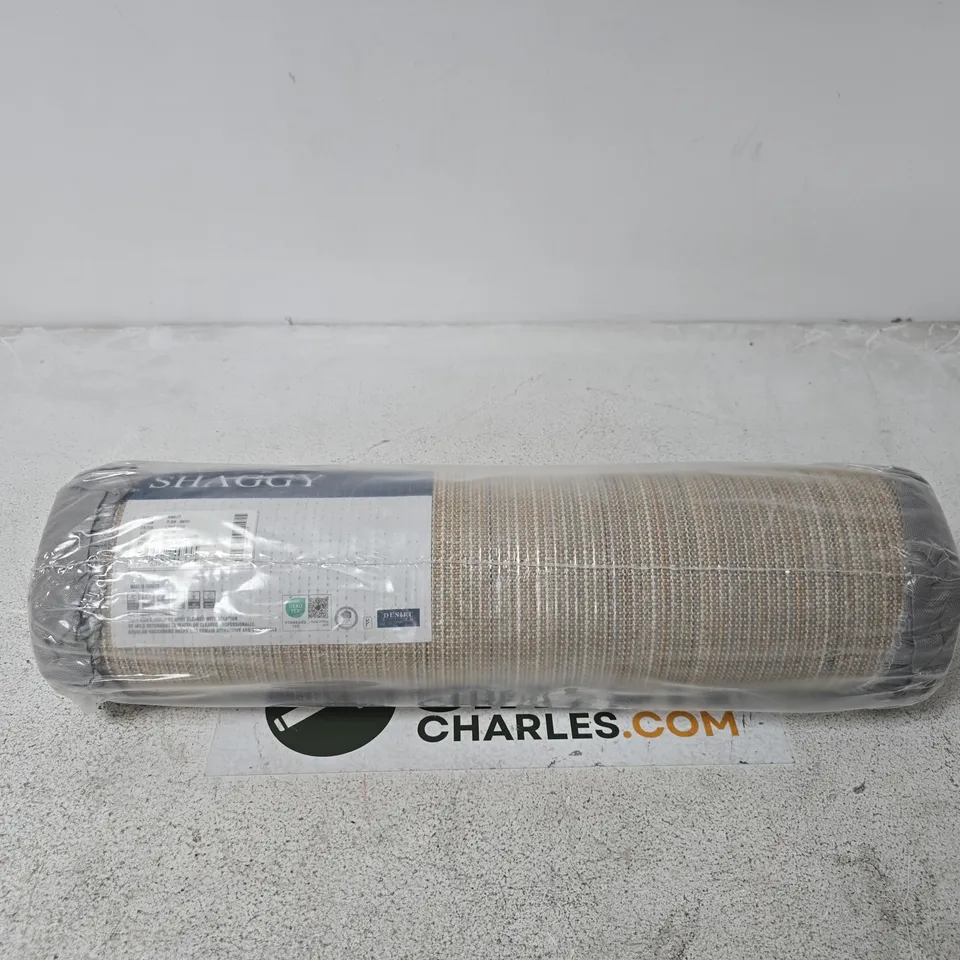 SHAGGY AINSLEY PLAIN LIGHT BEIGE RUG, 60 X 220 CM – ROLLED & SEALED
