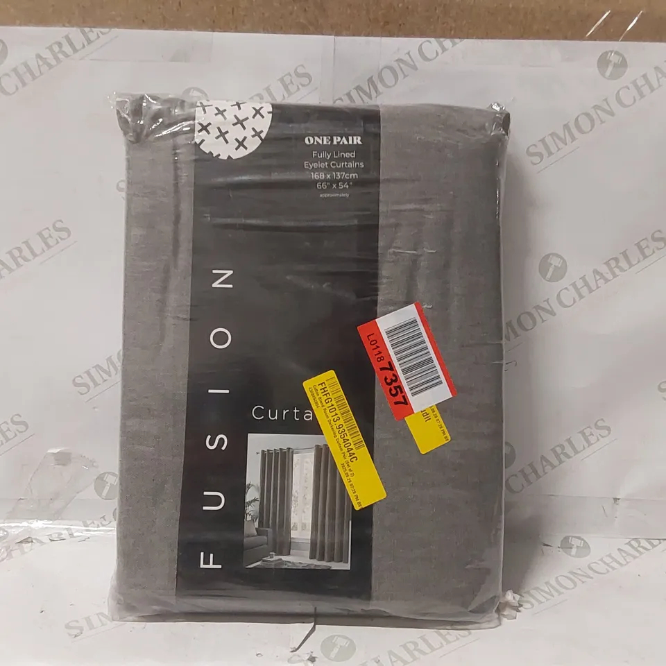 BAGGED COTTON BLEND ROOM DARKENING CURTAIN PAIR (SET OF 2) - 168 x 137cm