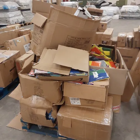 PALLET OF ASSORTED HOUSEHOLD GOODS AND PRODUCTS TO INCLUDE; A LARGE QUANTITY OF FLAGS, COAT HANGERS, INSECT WINDOW MESH ETC 