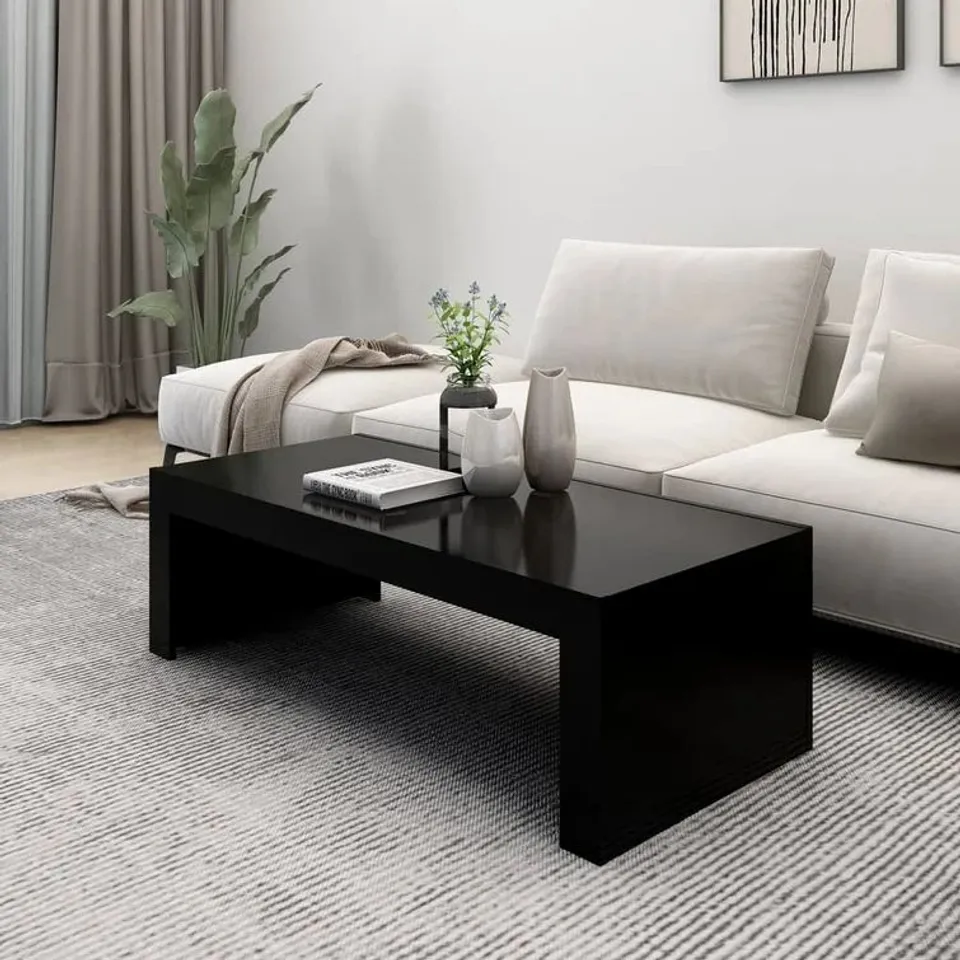 BOXED GODEFROY SLED COFFEE TABLE HIGH GLOSS BLACK