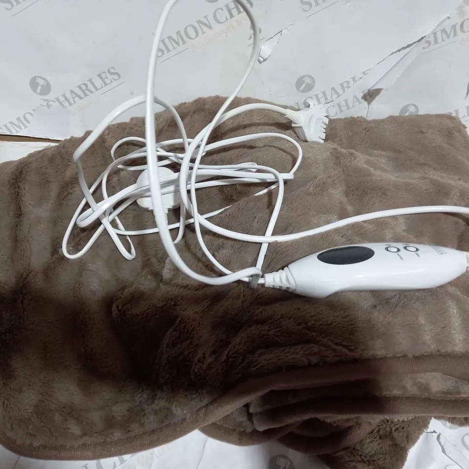 COZEE HOME VELVETSOFT HEATED BLANKET IN DARK TAUPE