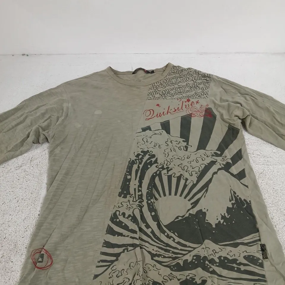QUIKSILVER GREY LONG-SLEEVE T-SHIRT – SIZE L