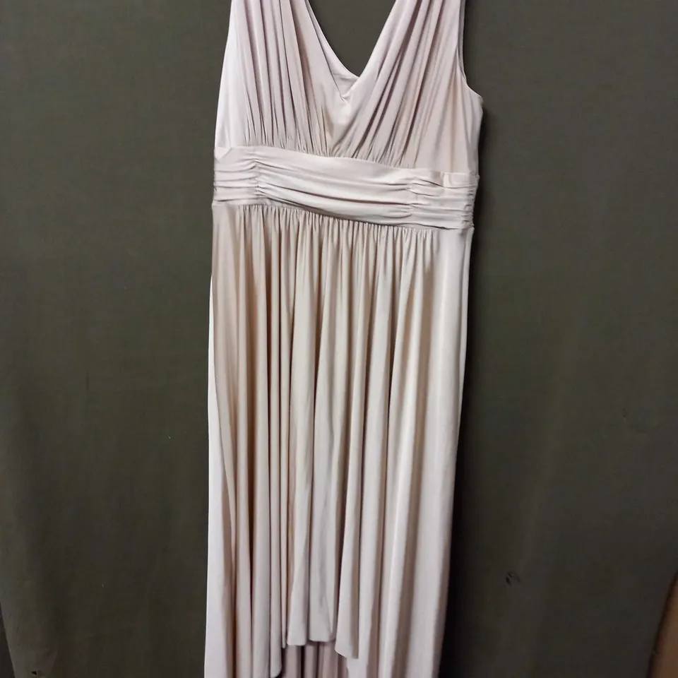 BIBA DIP HEM MAXI DRESS IN CHAMPAGNE COLOUR - SIZE 16 (XL)