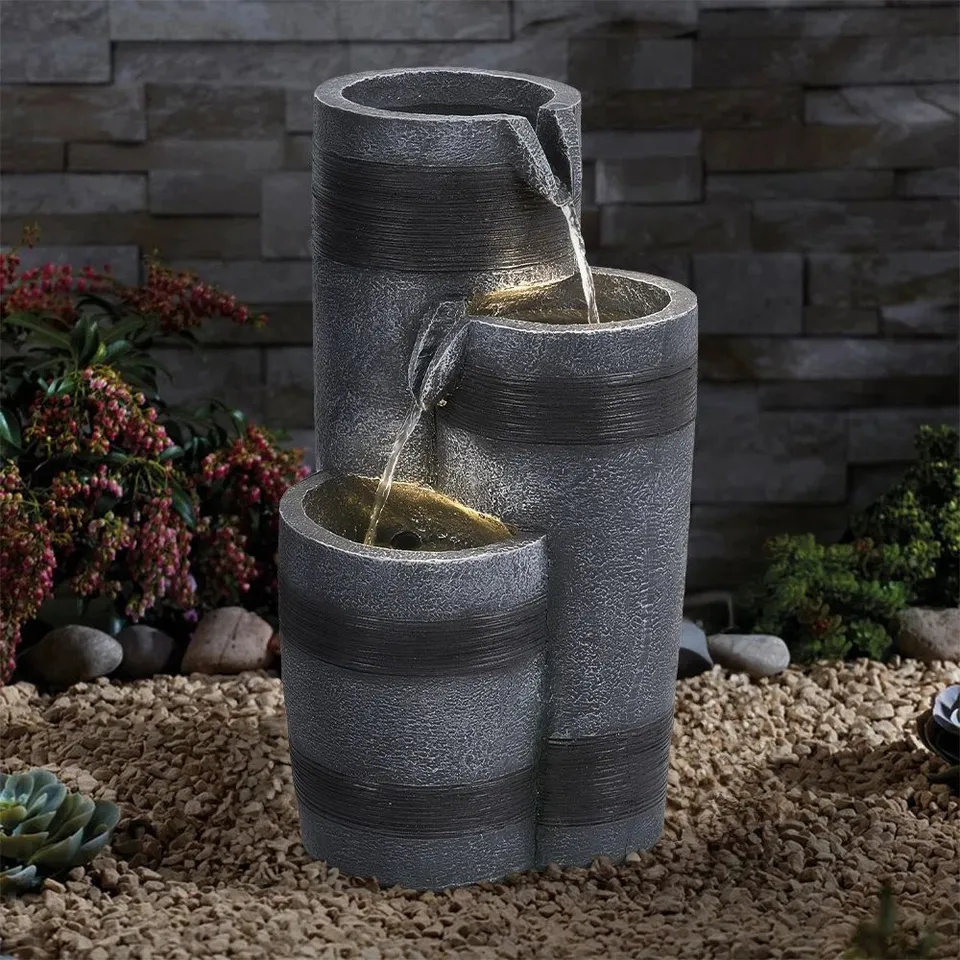 BOXED CHALISA WEATHER RESISTANT SOLAR POWERED FOUNTAIN WITH LIGHT (1 BOX)