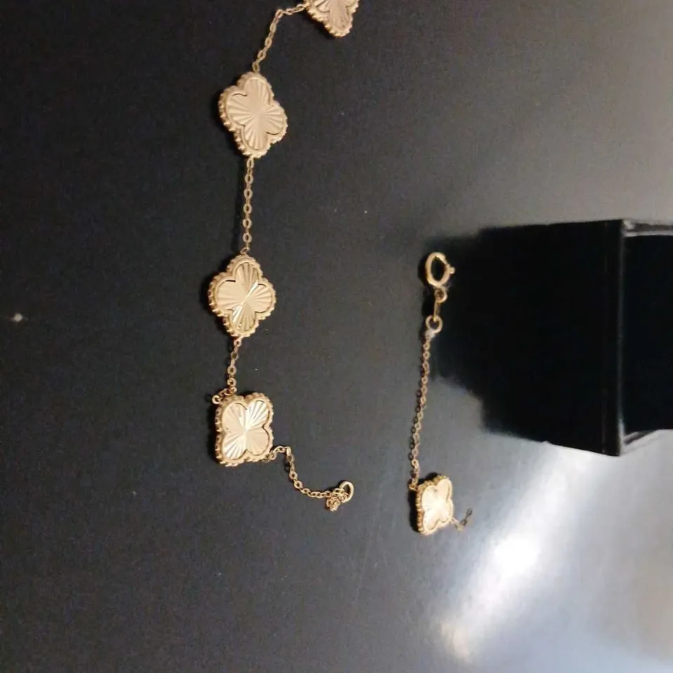 GOLD 9CT ITALIAN GOLD 5 STATION CLOVER BRACELET 2.96G