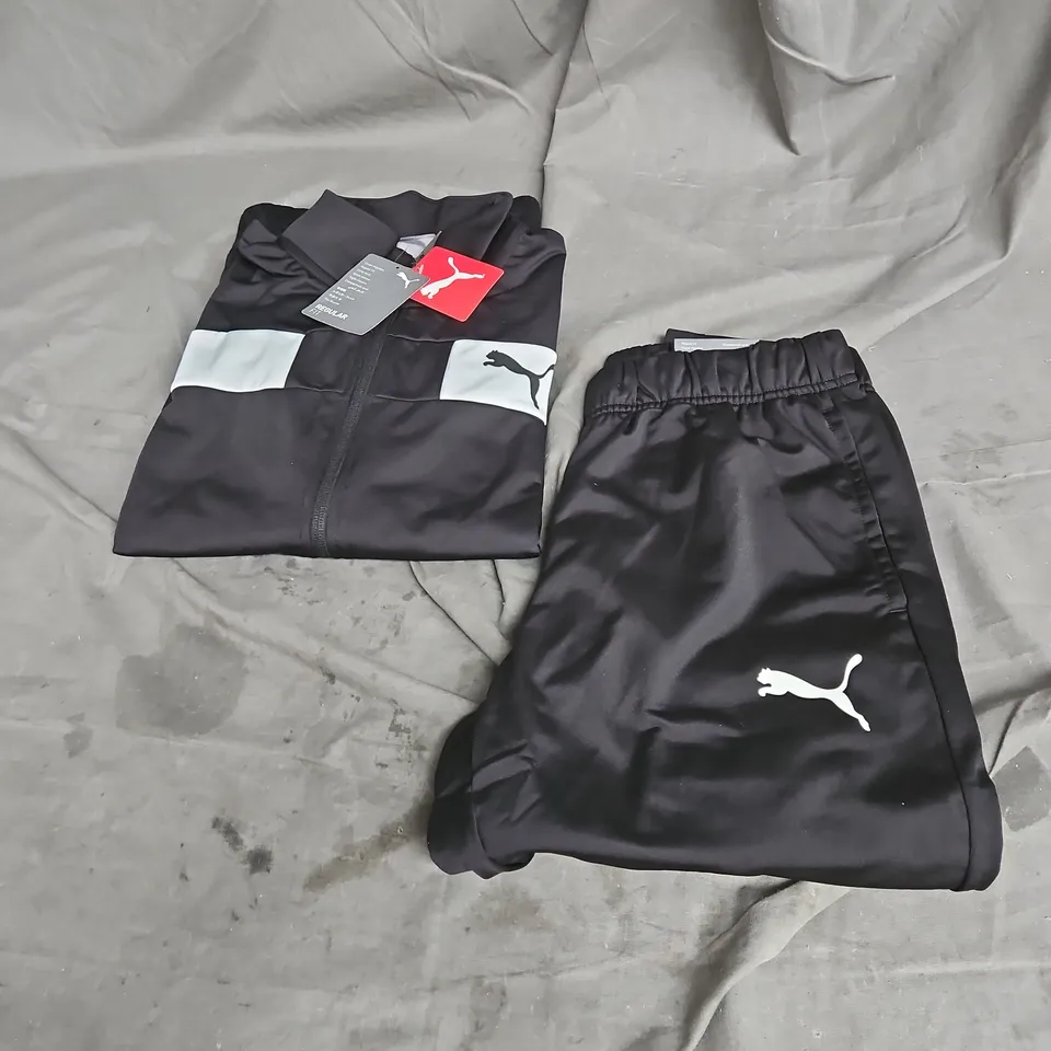 PUMA TECHSTRIPE TRICOT TRACKSUIT IN BLACK SIZE M