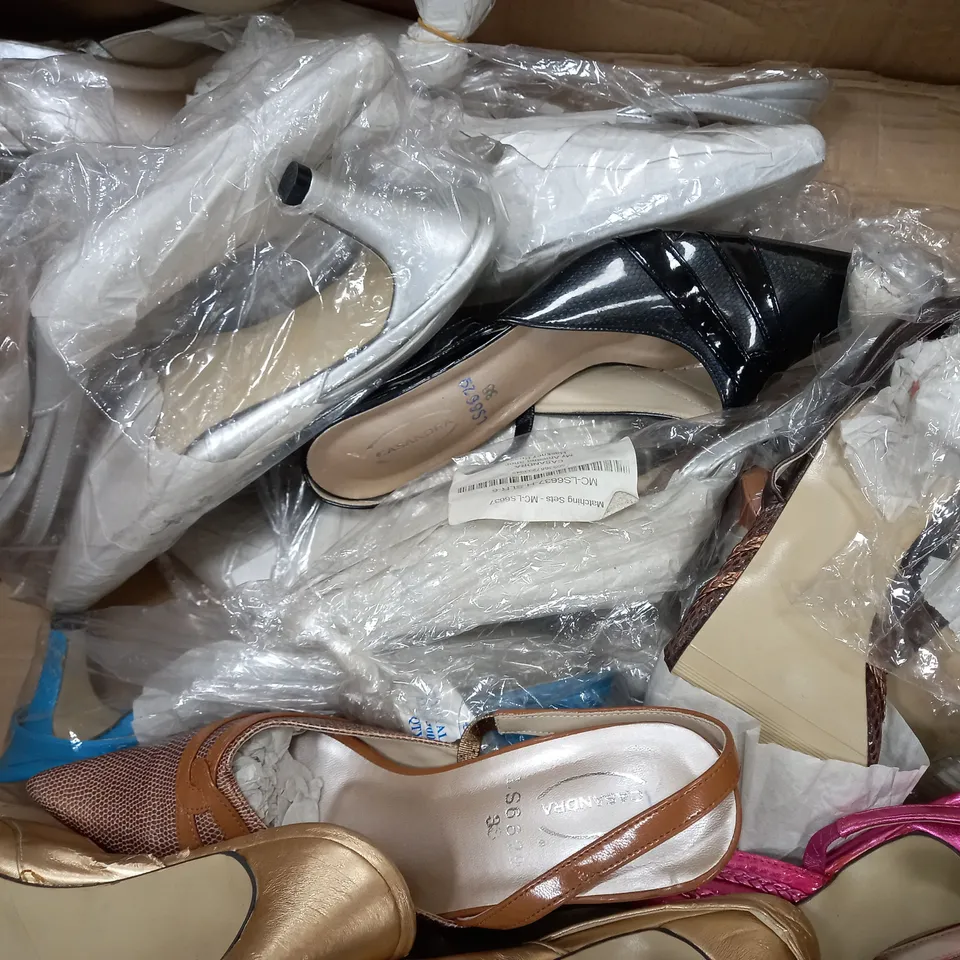 APPROXIMATELY 15 PAIRS OF ASSORTED CASSANDRA SANDALS IN VARIOUS STYLES AND SIZES TO INCLUDE SIZES 37, 38, 39