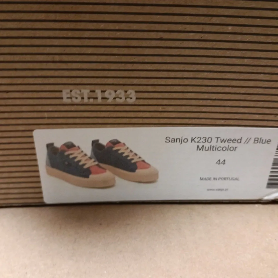 SANJO TWEED TRAINERS BLUE MULTI SIZE EU 44