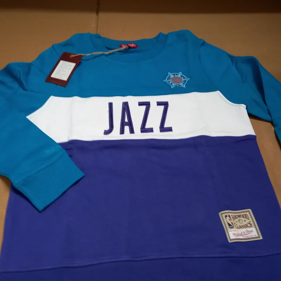 MITCHELL & NESS WOMENS COLOUR BLOCK JUMPER JAZZ - M