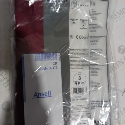 PACK OF APPROXIMATELY 12 BRAND NEW ALPHATEC ANSELL 02-100 WORK GLOVES IN WHITE SIZE 8