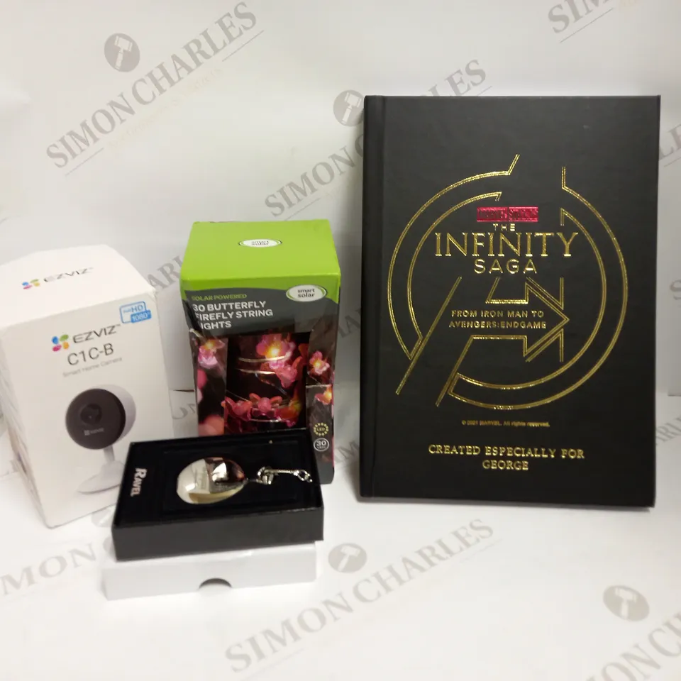LOT OF APPROXIMATELY 12 ASSORTED HOUSEHOLD ITEMS, TO INCLUDE MARVEL BOOK, FAIRY LIGHTS, SECURITY CAMERA, ETC RRP £210