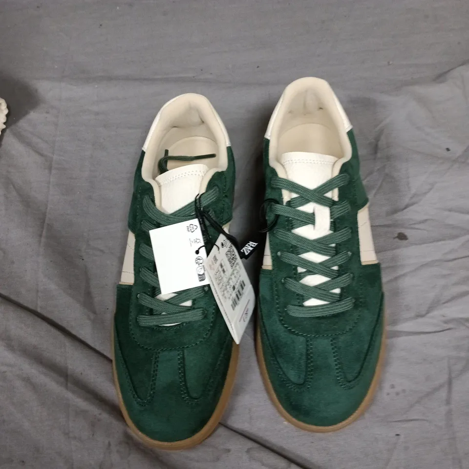 ZARA GREEN SUEDE SNEAKERS – UK 5 (EU 38)
