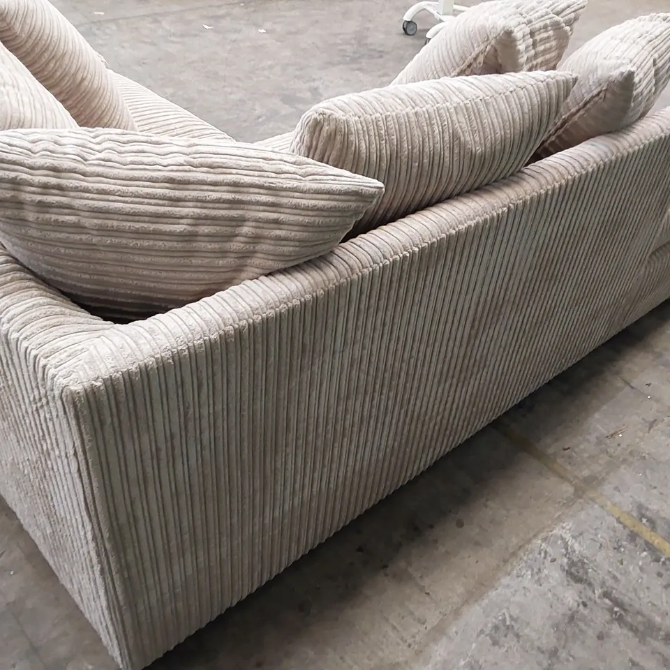 QUALITY DESIGNER AMALFI FABRIC UPHOLSTERED SCATTERBACK CORNER CHAISE SOFA 