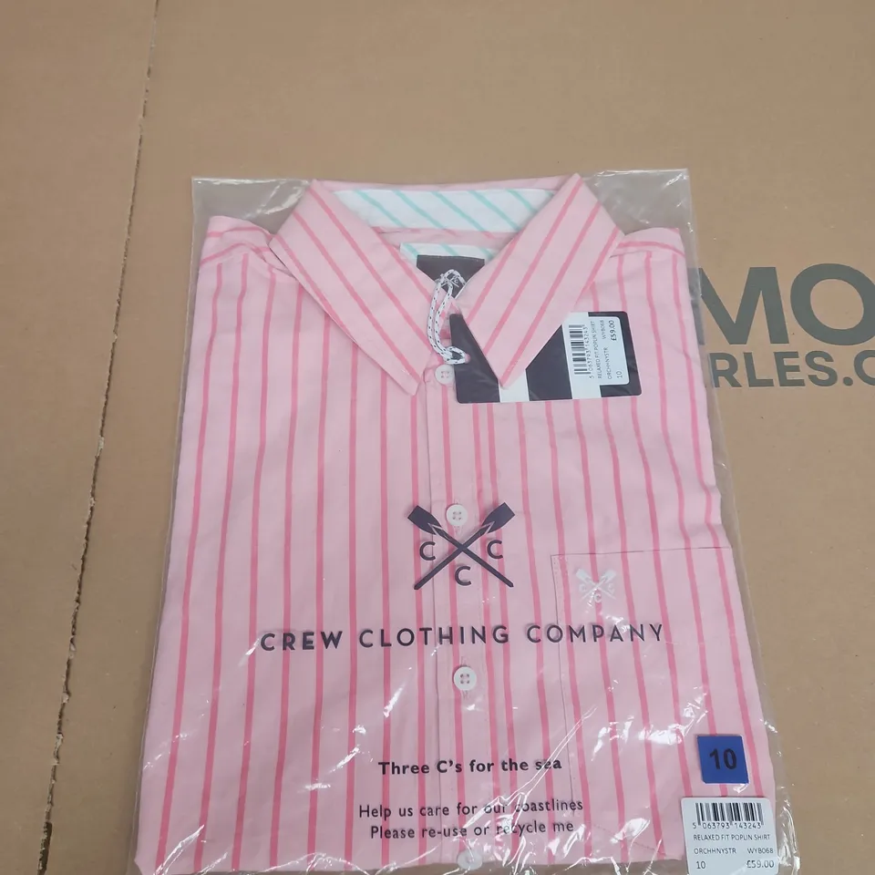 CREW CLOTHING COMPANY RELAXED FIT POPLIN SHIRT – SIZE 10