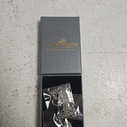 SPARKLY GIFTS SILVER-TONE HEART PENDANT NECKLACES AND EARRINGS – PRESENTATION BOX