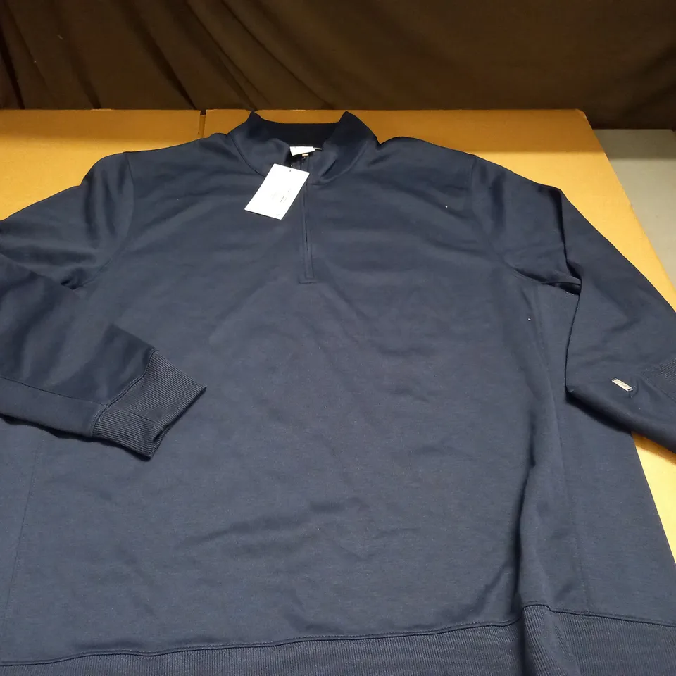NIKE GOLF DRI-FIT HALF ZIP NAVY PULL OVER JUMPER - XXL