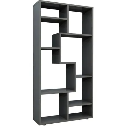 BOXED VCM LANISA M BOOKCASE, ANTHRACITE, 58×116×20CM