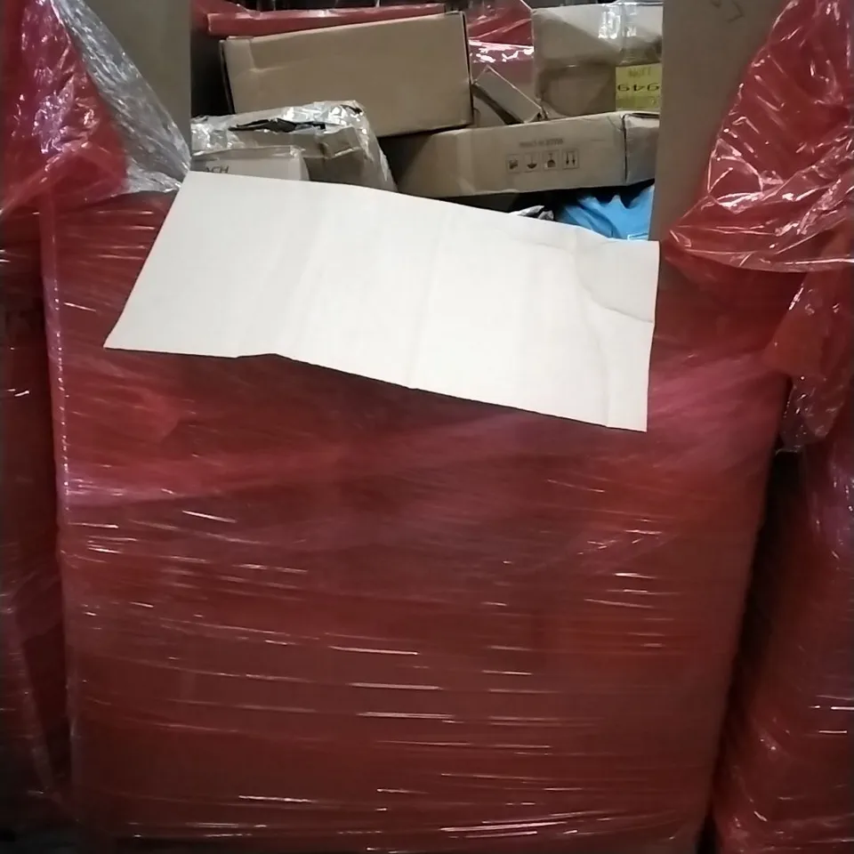 PALLET OF HOUSEHOLD ITEMS TO INCLUDE MIRROR, PLAYPEN, HIGH PRESSURE WASHER, LED CHANDELIER AND OTHER ASSORTED ITEMS...