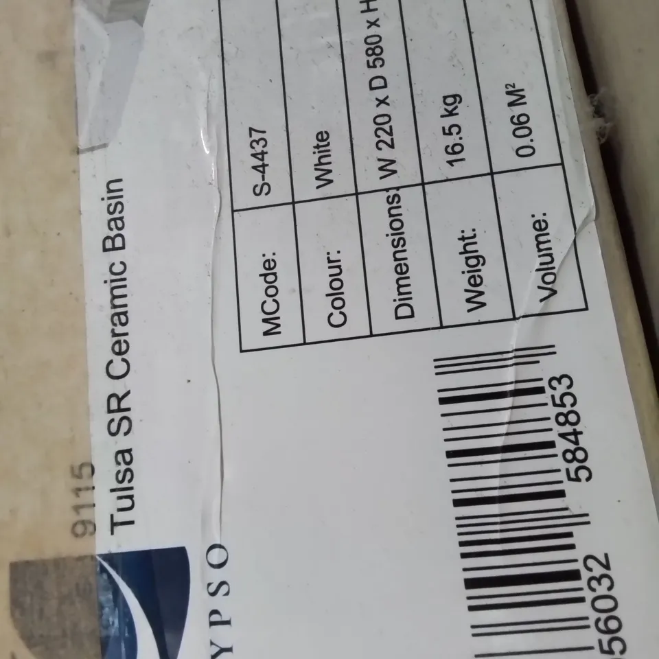 PALLET OF APPROXIMATELY 18 BOXED BATHROOM ITEMS, INCLUDING , TULSA CERAMIC BASINS, AURORA BTW WC PANS, 