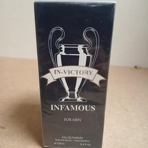 BOXED AND SEALED IN-VICTORY INFAMOUS FOR MEN EAU DE PARFUM 100ML