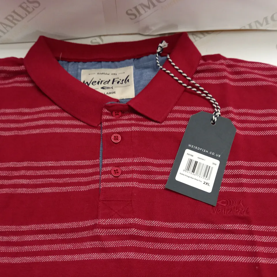 WEIRDFISH ROTHKO VINTAGE WASH STRIPE POLO - 2XL