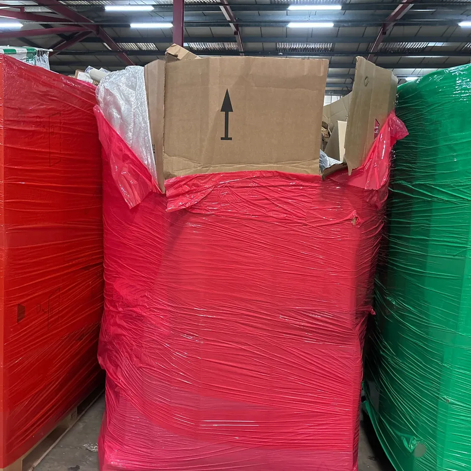 PALLET OF ASSORTED CONSUMER PRODUCTS TO INCLUDE: AIR COOLER, BACKPACK, ROLLER BLINDS, TOILET SEAT ECT