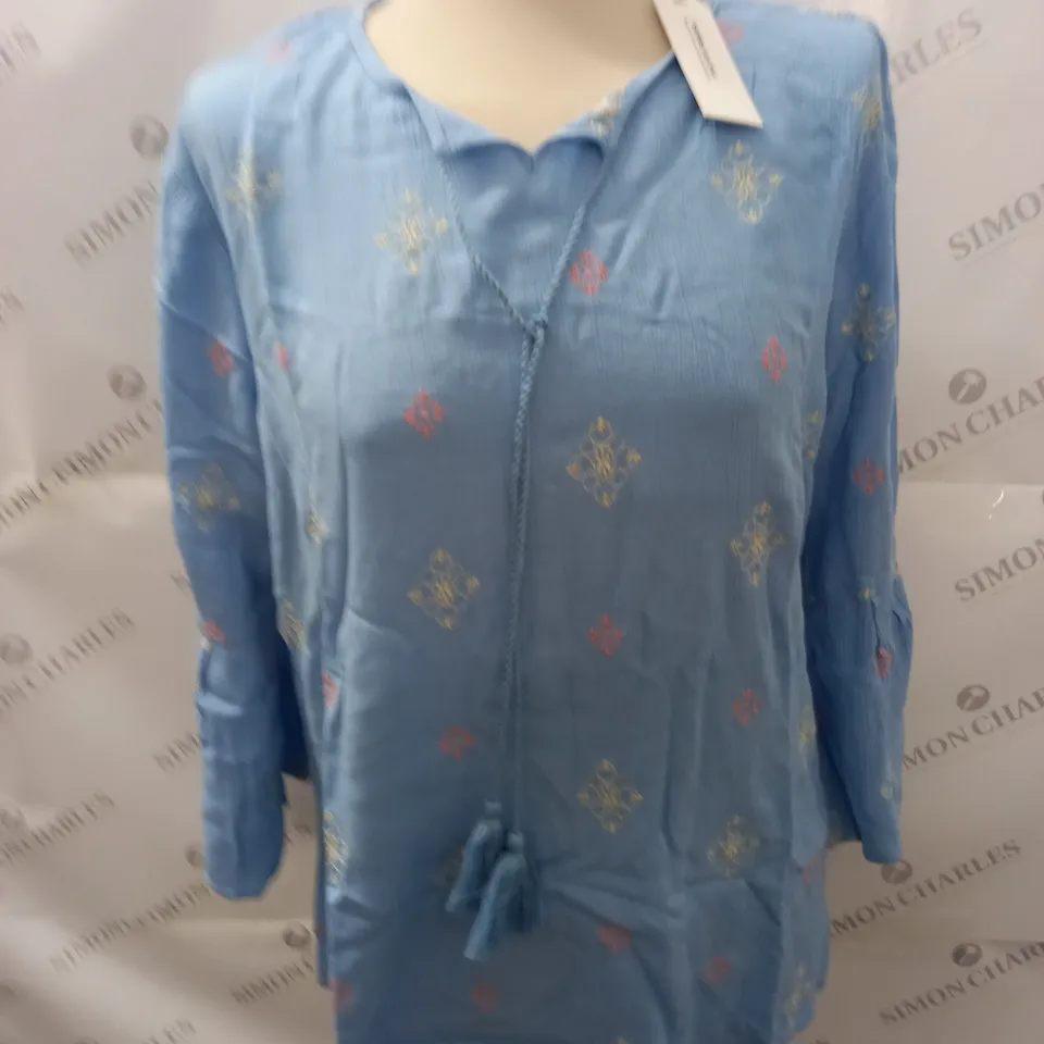 MAISON DE NIMES EMBROIDERED BLOUSE IN BLUE - XL