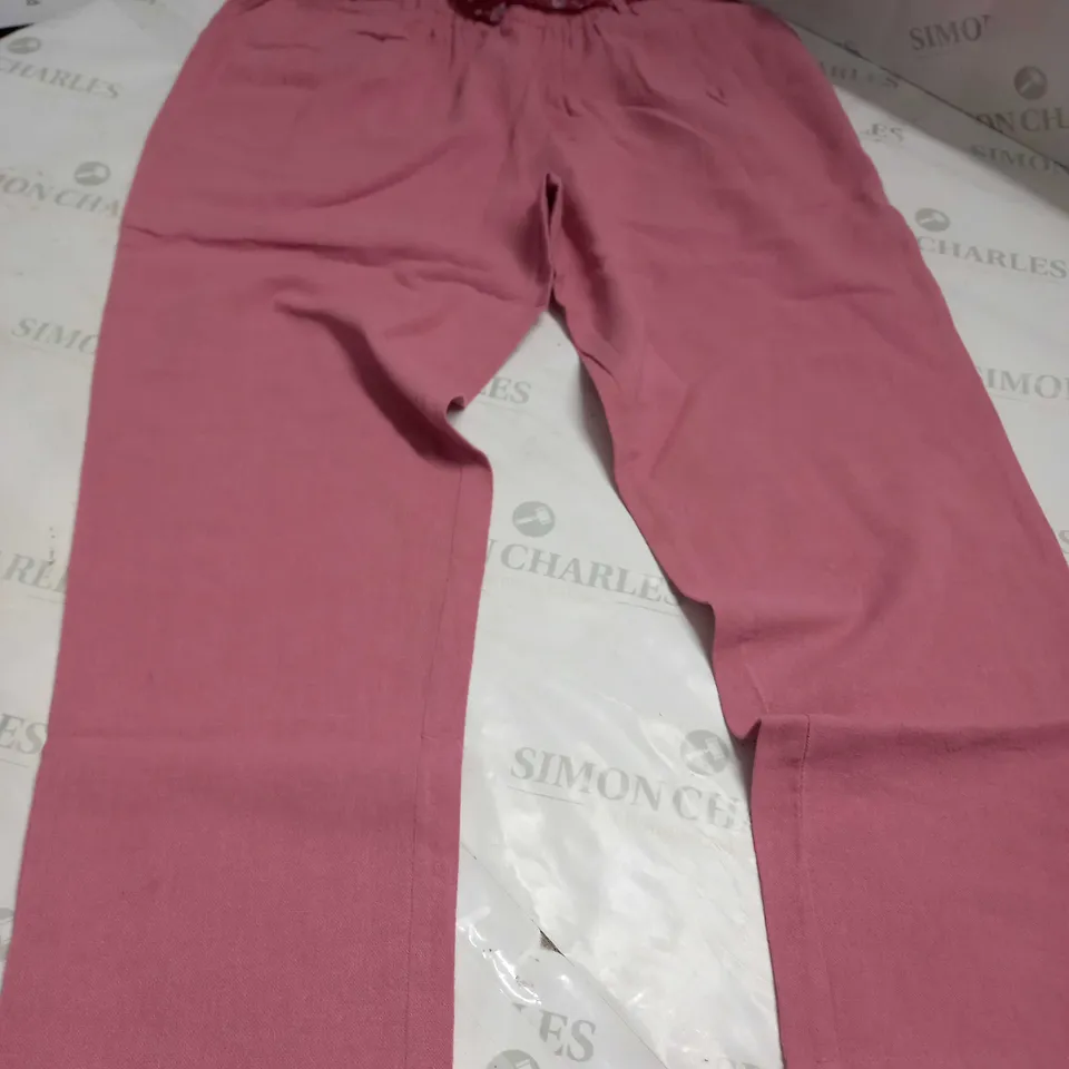 MAISON DE NIMES PINK BELTED TROUSERS - SIZE M