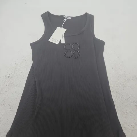 LA ROSA FASHION BLACK RIBBED SLEEVELESS DRESS – SIZE UNSPECIFIED 