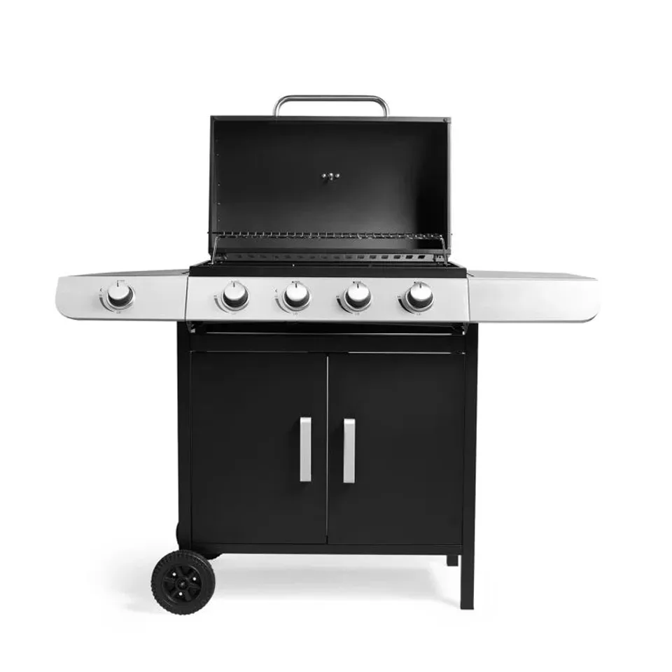 BOXED VONHAUS 4 - BURNER COUNTERTOP NATURAL GAS 9500 BTU GAS GRILL WITH SIDEBOARD AND CABINET (1 BOX)