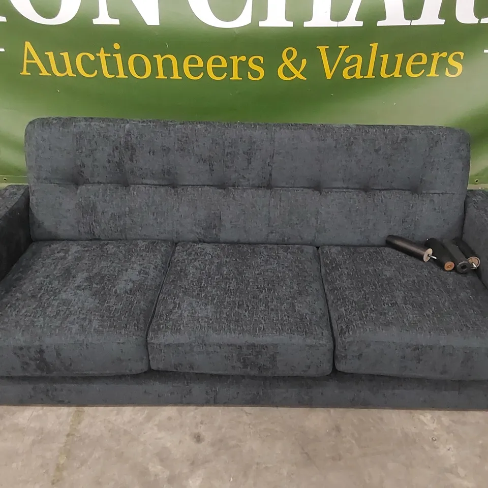 OSLO 3 SEATER FABRIC UPHOLSTERED SOFA - SLATE