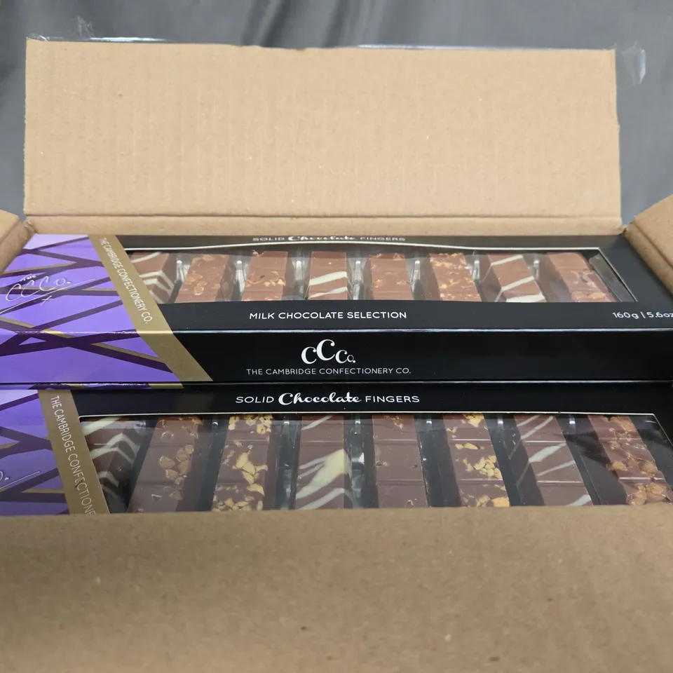 BOXED CAMBRIDGE CONFECTIONARY COMPANY HANDMADE CHOCOLATE FINGERS MILK CHOCOLATE SELECTION 14X160G