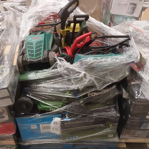 PALLET CONTAINING A LARGE QUANTITY OF ASSORTED UNCHECKED LAWN MOWERS, ELECTRIC BLOWER ECT