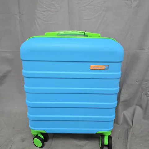 CABIN MAX HARD-SHELL CARRY-ON LUGGAGE – BLUE WITH LIME-GREEN TRIM