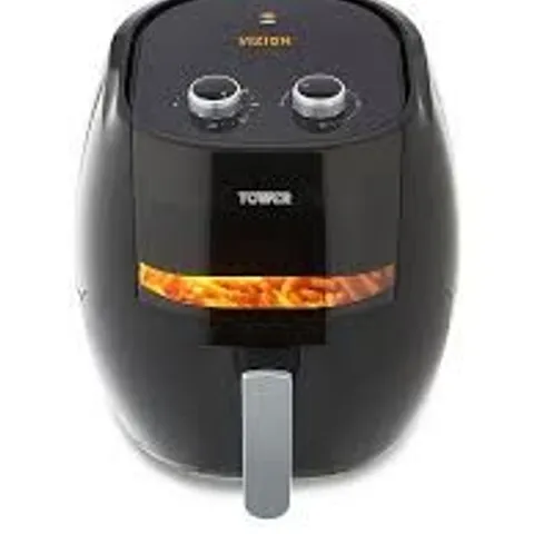 BOXED TOWER T17071 VORTX VIZION MANUAL AIR FRYER WITH RAPID AIR CIRCULATION, 7L, 1800W, BLACK