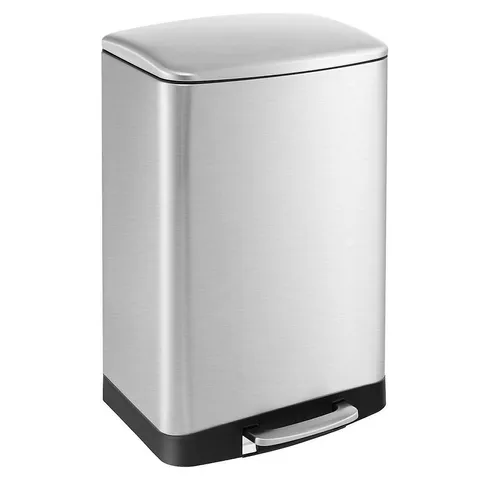 BOXED COSTWAY 13.2 GAL STAINLESS STEEL TRASH CAN WITH STAY-ON LID & SOFT CLOSURE - SILVER