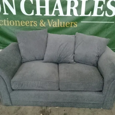 QUALITY DESIGNER 2 SEATER SOFA - GREY FABRIC