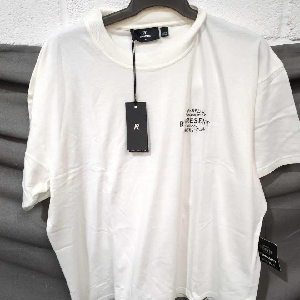 REPRESENT ENGLAND OWNERS' CLUB STAMP T-SHIRT – FLAT WHITE – UK XL